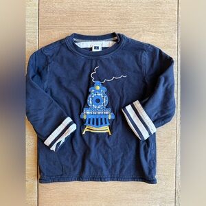 Janie and Jack Dark Blue Train Long Sleeve Tee